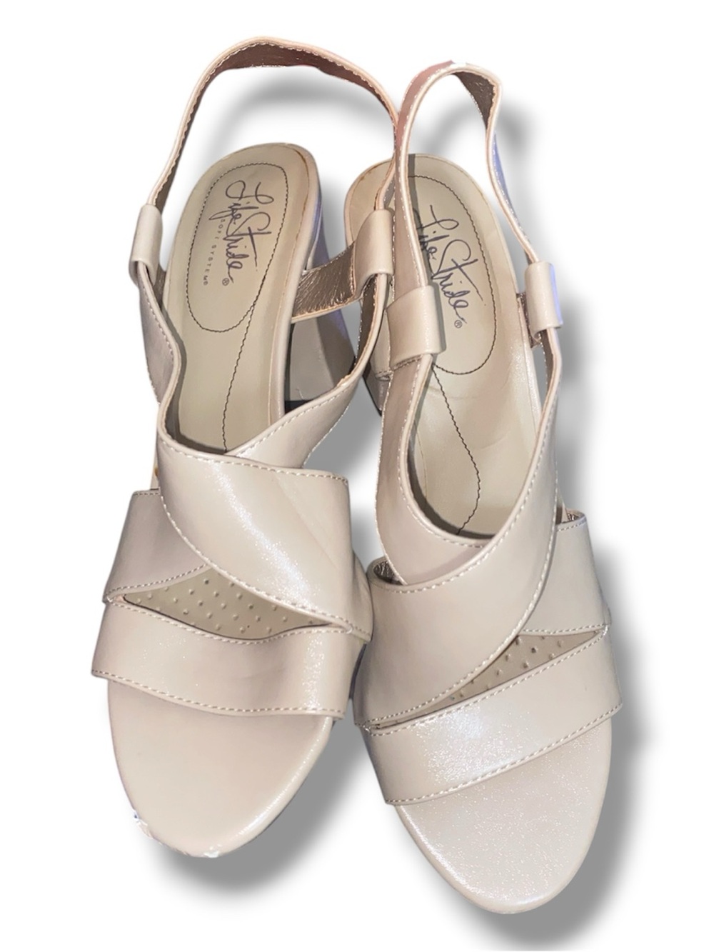 Life Stride Women's Neutral Nude Slingback Sandals